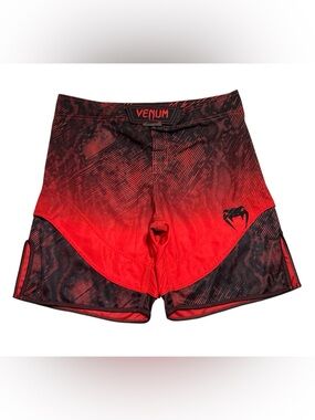 Venum Fight Team MMA kickboxing shorts Size Large black red